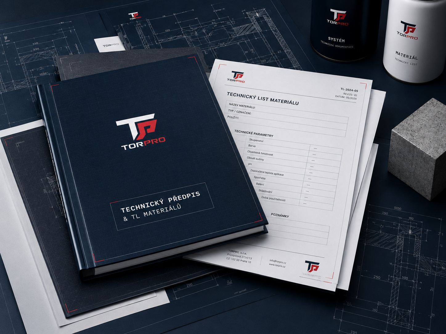 Technický předpis a technické listy materiálů